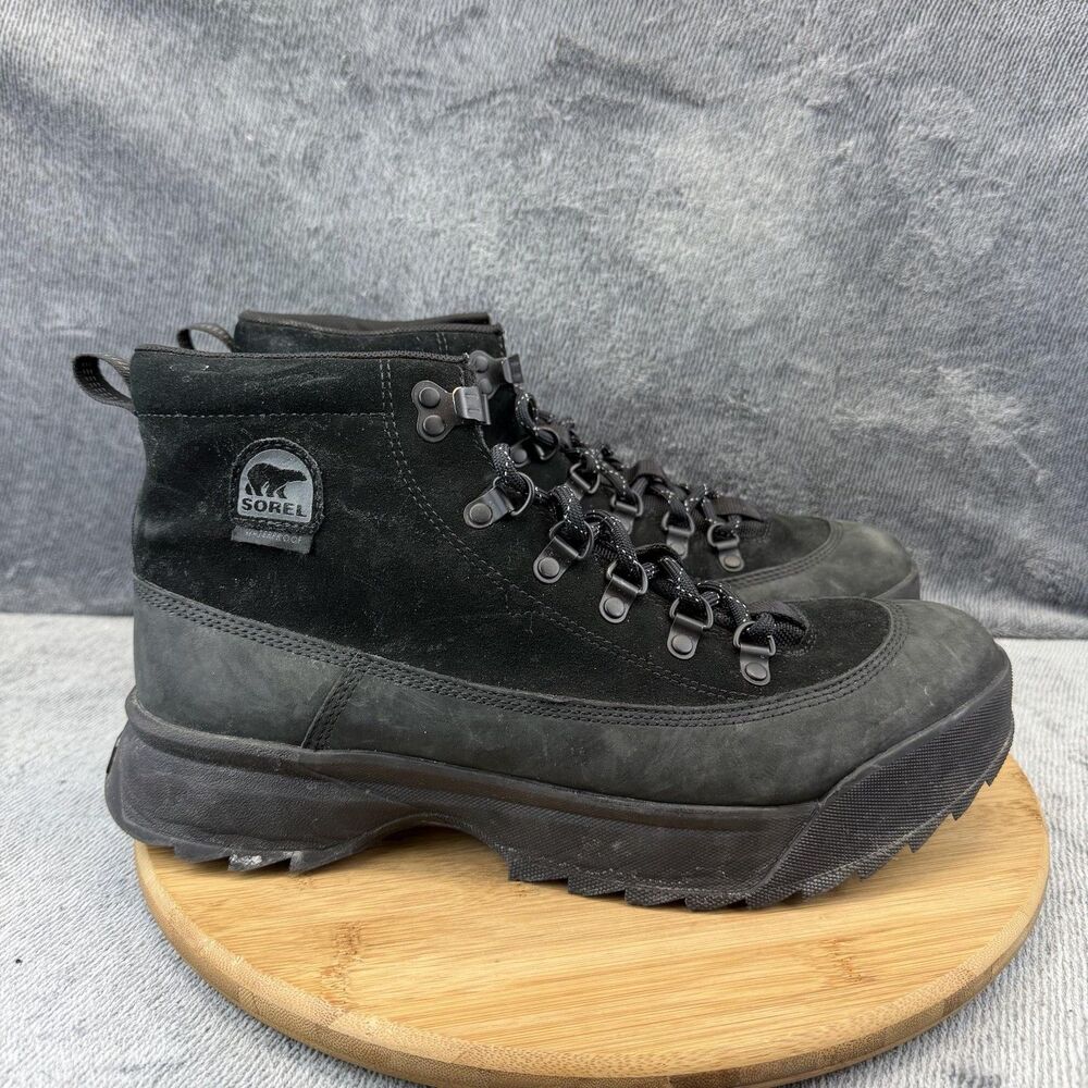 Sorel Boots Mens Size 11.5 Black Nubuck Waterproof Insulated Snow NM5171-010